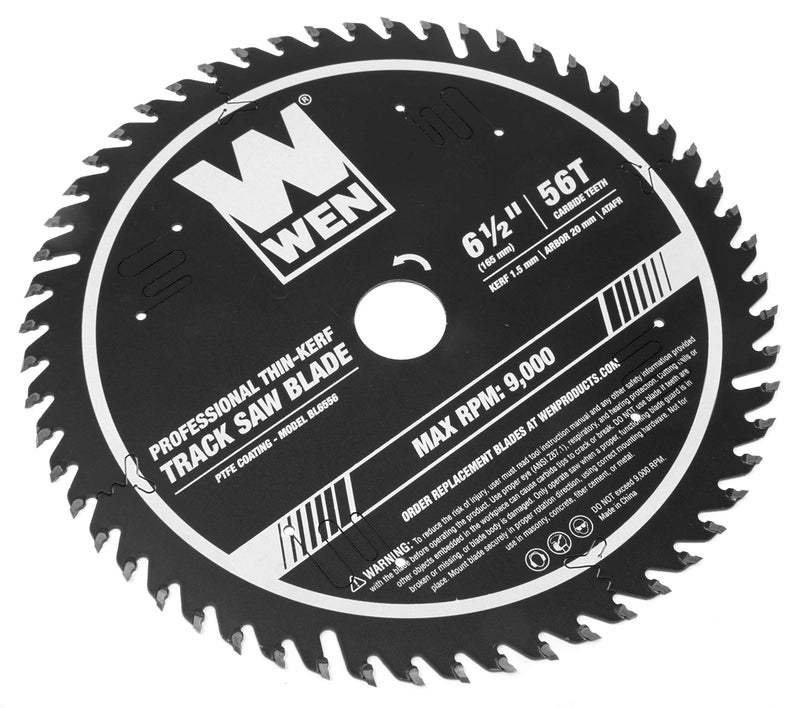 WEN BL6556 6.5-Inch 56-Tooth Carbide-Tipped Thin-Kerf Professional ATAFR Track Saw Blade with PTFE Coating - Image 2